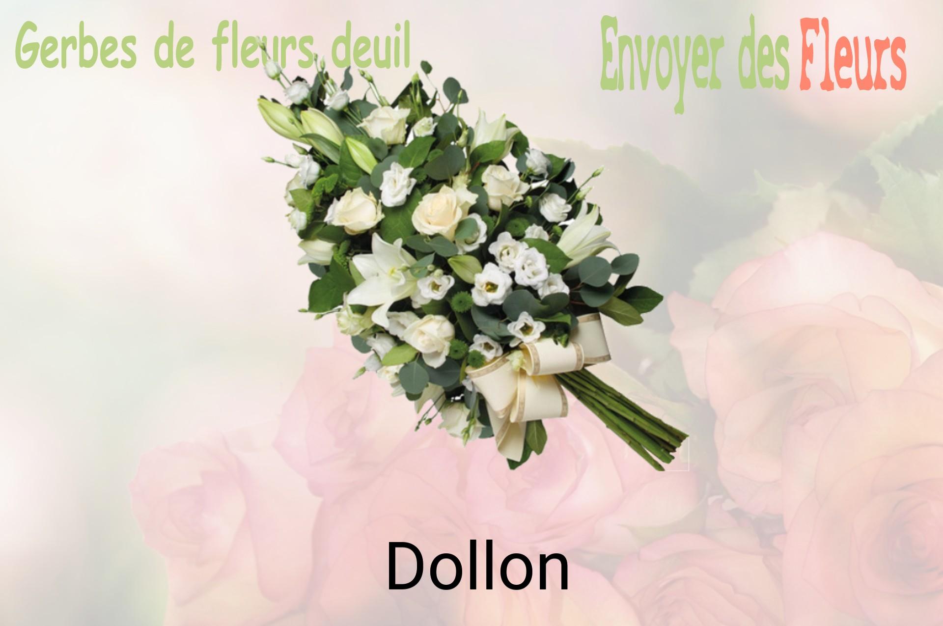 Gerbe de fleurs de deuil livrée à Dollon